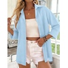 Zeagoo Button Down Shirts for Women 3/4 Sleeve Tops V Neck Collared Blouses Business Casual Outfits(Light Blue)