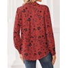 Zeagoo Women Blouses Chiffon Long Sleeve Button Down Shirts Business Causal Dressy Work Top V Neck Summer Spring Clothes(A-black Red Floral)