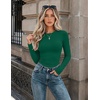 Zeagoo Women Long Sleeve Shirts Fitted Going Out Tops Crop Basic Tee Casual Work Clothes Trendy Fall Outfits XS-XL(Green)