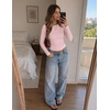 Zeagoo Women Long Sleeve Shirts Fitted Going Out Tops Crop Basic Tee Casual Work Clothes Trendy Fall Outfits XS-XL(Pink)