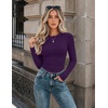Zeagoo Women Long Sleeve Shirts Fitted Going Out Tops Crop Basic Tee Casual Work Clothes Trendy Fall Outfits XS-XL(Purple)
