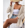 Zeagoo Womens 2026 Summer Crochet Cardigan Sweaters Lightweight Long Sleeve Open Front Kimono Boho Knit Cover Ups(Apricot)