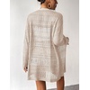Zeagoo Womens 2026 Summer Crochet Cardigan Sweaters Lightweight Long Sleeve Open Front Kimono Boho Knit Cover Ups(Apricot)