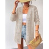 Zeagoo Womens 2026 Summer Crochet Cardigan Sweaters Lightweight Long Sleeve Open Front Kimono Boho Knit Cover Ups(Apricot)