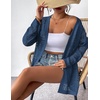 Zeagoo Womens 2026 Summer Crochet Cardigan Sweaters Lightweight Long Sleeve Open Front Kimono Boho Knit Cover Ups(Dark Blue)