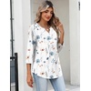 Zeagoo Womens 3/4 Length Sleeve Tops V Neck Dressy Casual T Shirts Pleated Business Work Blouses Basic Tees S-3XL(Bf290)