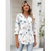 Zeagoo Womens 3/4 Length Sleeve Tops V Neck Dressy Casual T Shirts Pleated Business Work Blouses Basic Tees S-3XL(Bf290)