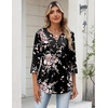 Zeagoo Womens 3/4 Length Sleeve Tops V Neck Dressy Casual T Shirts Pleated Business Work Blouses Basic Tees S-3XL(Bf332)