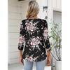 Zeagoo Womens 3/4 Length Sleeve Tops V Neck Dressy Casual T Shirts Pleated Business Work Blouses Basic Tees S-3XL(Bf332)