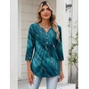 Zeagoo Womens 3/4 Length Sleeve Tops V Neck Dressy Casual T Shirts Pleated Business Work Blouses Basic Tees S-3XL(Cx287)