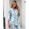 Zeagoo Womens 3/4 Length Sleeve Tops V Neck Dressy Casual T Shirts Pleated Business Work Blouses Basic Tees S-3XL(Cx329)