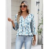 Zeagoo Womens 3/4 Length Sleeve Tops V Neck Dressy Casual T Shirts Pleated Business Work Blouses Basic Tees S-3XL(Cx329)