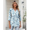 Zeagoo Womens 3/4 Length Sleeve Tops V Neck Dressy Casual T Shirts Pleated Business Work Blouses Basic Tees S-3XL(Cx329)