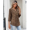 Zeagoo Womens 3/4 Length Sleeve Tops V Neck Dressy Casual T Shirts Pleated Business Work Blouses Basic Tees S-3XL(D-an136)