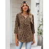 Zeagoo Womens 3/4 Length Sleeve Tops V Neck Dressy Casual T Shirts Pleated Business Work Blouses Basic Tees S-3XL(D-an136)