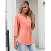 Zeagoo Womens 3/4 Length Sleeve Tops V Neck Dressy Casual T Shirts Pleated Business Work Blouses Basic Tees S-3XL(Jh586)