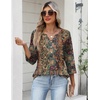 Zeagoo Womens 3/4 Length Sleeve Tops V Neck Dressy Casual T Shirts Pleated Business Work Blouses Basic Tees S-3XL(Mz721)