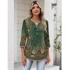 Zeagoo Womens 3/4 Length Sleeve Tops V Neck Dressy Casual T Shirts Pleated Business Work Blouses Basic Tees S-3XL(Mz839)