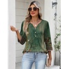 Zeagoo Womens 3/4 Length Sleeve Tops V Neck Dressy Casual T Shirts Pleated Business Work Blouses Basic Tees S-3XL(Mz839)