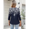 Zeagoo Womens 3/4 Length Sleeve Tops V Neck Dressy Casual T Shirts Pleated Business Work Blouses Basic Tees S-3XL(Sf103)
