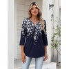 Zeagoo Womens 3/4 Length Sleeve Tops V Neck Dressy Casual T Shirts Pleated Business Work Blouses Basic Tees S-3XL(Sf103)