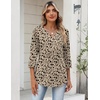 Zeagoo Womens 3/4 Length Sleeve Tops V Neck Dressy Casual T Shirts Pleated Business Work Blouses Basic Tees S-3XL(Sf154)