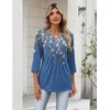 Zeagoo Womens 3/4 Length Sleeve Tops V Neck Dressy Casual T Shirts Pleated Business Work Blouses Basic Tees S-3XL(Sf233)