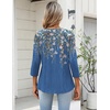 Zeagoo Womens 3/4 Length Sleeve Tops V Neck Dressy Casual T Shirts Pleated Business Work Blouses Basic Tees S-3XL(Sf233)