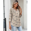 Zeagoo Womens 3/4 Length Sleeve Tops V Neck Dressy Casual T Shirts Pleated Business Work Blouses Basic Tees S-3XL(Sp31)