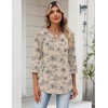 Zeagoo Womens 3/4 Length Sleeve Tops V Neck Dressy Casual T Shirts Pleated Business Work Blouses Basic Tees S-3XL(Sp31)