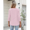 Zeagoo Womens 3/4 Length Sleeve Tops V Neck Dressy Casual T Shirts Pleated Business Work Blouses Basic Tees S-3XL(Tz300)