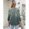 Zeagoo Womens 3/4 Length Sleeve Tops V Neck Dressy Casual T Shirts Pleated Business Work Blouses Basic Tees S-3XL(Wf71)