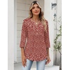 Zeagoo Womens 3/4 Length Sleeve Tops V Neck Dressy Casual T Shirts Pleated Business Work Blouses Basic Tees S-3XL(Xh518)