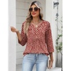 Zeagoo Womens 3/4 Length Sleeve Tops V Neck Dressy Casual T Shirts Pleated Business Work Blouses Basic Tees S-3XL(Xh518)