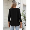 Zeagoo Womens 3/4 Length Sleeve Tops V Neck Dressy Casual T Shirts Pleated Business Work Blouses Basic Tees S-3XL(Z-black)