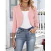 Zeagoo Women’s Bolero Shrug Crochet Cropped Cardigan Summer 3/4 Sleeve Lightweight Cardigans for Dress(Light Pink)