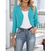 Zeagoo Women’s Bolero Shrug Crochet Cropped Cardigan Summer 3/4 Sleeve Lightweight Cardigans for Dress(Turquoise)