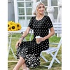 Zeagoo Womens Casual Dresses for Summer Short Sleeve Flare Midi Dress Loose Beach Sundress Pleated Front Dress with Pockets(Black Sp122)