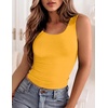 Zeagoo Women’s Double Lined Square Neck Tank Top Sleeveless Basic Crop Tops Trendy Going Out Tops(Yellow)