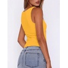 Zeagoo Women’s Double Lined Square Neck Tank Top Sleeveless Basic Crop Tops Trendy Going Out Tops(Yellow)