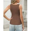 Zeagoo Womens Ribbed Tank Tops 2026 V Neck Slim Fit Knit Sleeveless Shirts Casual Basic Tee(Brown)