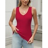 Zeagoo Womens Ribbed Tank Tops 2026 V Neck Slim Fit Knit Sleeveless Shirts Casual Basic Tee(Dark Red)