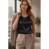 Zeagoo Womens Satin Tank Top Pleated Sleeveless Blouse Dressy Casual Tops Crewneck Silk Shirts Business Summer Clothes(A-black)
