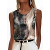 Zeagoo Womens Satin Tank Top Pleated Sleeveless Blouse Dressy Casual Tops Crewneck Silk Shirts Business Summer Clothes(Cx278)
