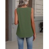 Zeagoo Womens Tank Tops Summer Sleeveless Loose Fit Tops V Neck Pleated Shirts Basic Tees Dressy Casual Trendy Clothes(Army Green)