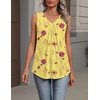 Zeagoo Womens Tank Tops Summer Sleeveless Loose Fit Tops V Neck Pleated Shirts Basic Tees Dressy Casual Trendy Clothes(Bf351-yellow)