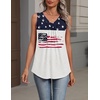 Zeagoo Womens Tank Tops Summer Sleeveless Loose Fit Tops V Neck Pleated Shirts Basic Tees Dressy Casual Trendy Clothes(Gq39-american Flag)