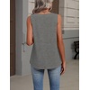 Zeagoo Womens Tank Tops Summer Sleeveless Loose Fit Tops V Neck Pleated Shirts Basic Tees Dressy Casual Trendy Clothes(Grey)