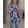 Zeagoo Womens Tank Tops Summer Sleeveless Loose Fit Tops V Neck Pleated Shirts Basic Tees Dressy Casual Trendy Clothes(Sf157-white Floral)