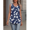 Zeagoo Womens Tank Tops Summer Sleeveless Loose Fit Tops V Neck Pleated Shirts Basic Tees Dressy Casual Trendy Clothes(Sf157-white Floral)